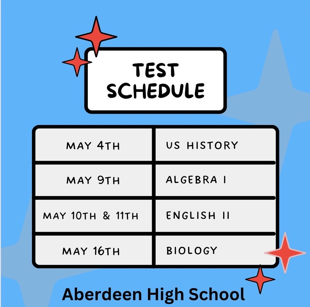 Subject Area Test Schedule